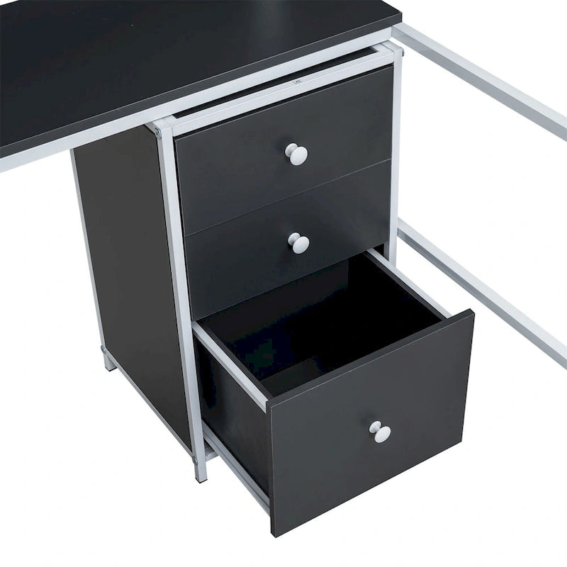 Metal Loft Bed with bookcase, desk and cabinet