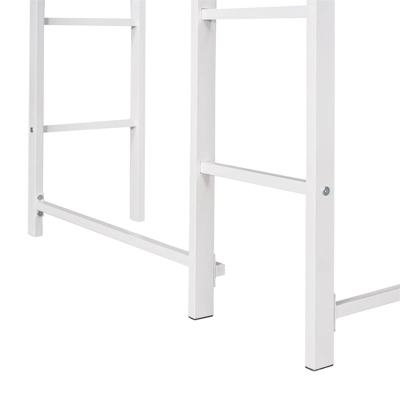Metal Twin Size Loft Bed with Desk, Shelves