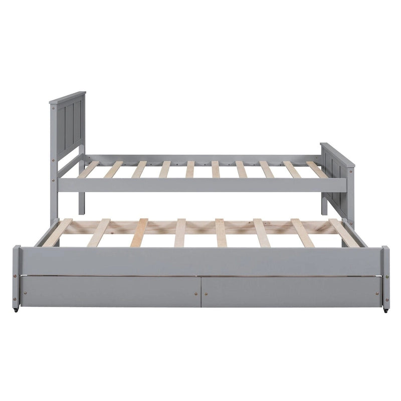 Platform Bed with Trundle and Drawers