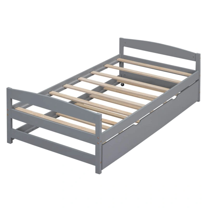 Twin Size Platform Bed with Twin Size Trundle