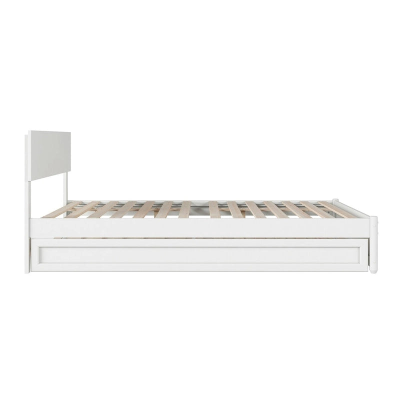 Wesley Platform Bed with Panel Footboard and Twin XL Trundle