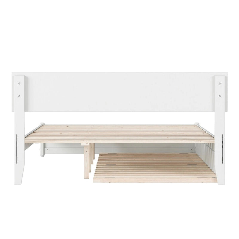 Wesley Platform Bed with Panel Footboard and Twin XL Trundle