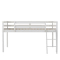 Full Size Wood Low Loft Bed with Ladder