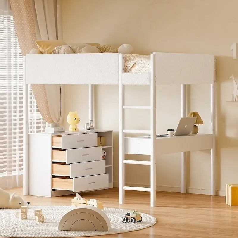 Full Size Teddy Fleece Loft Bed
