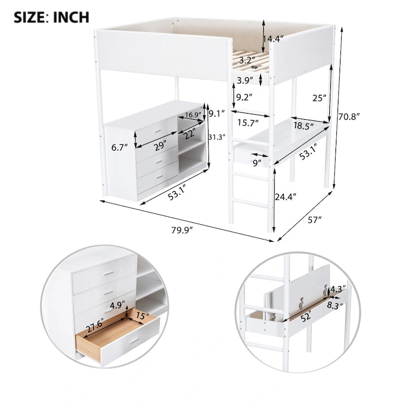 Full Size Teddy Fleece Loft Bed