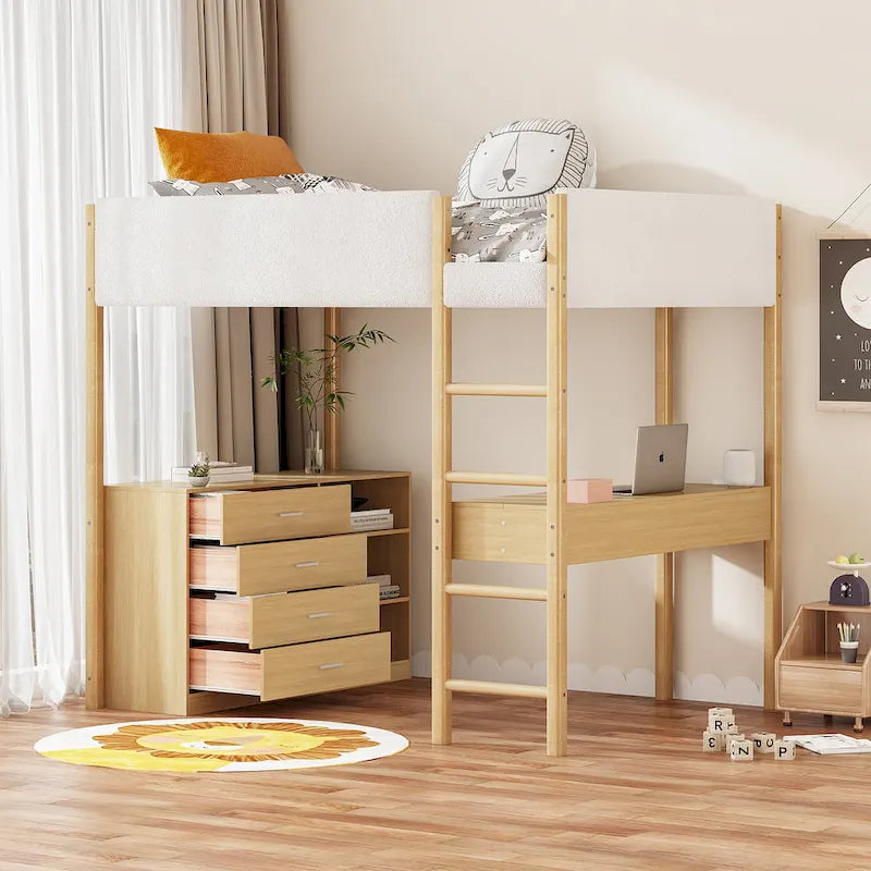 Full Size Teddy Fleece Loft Bed