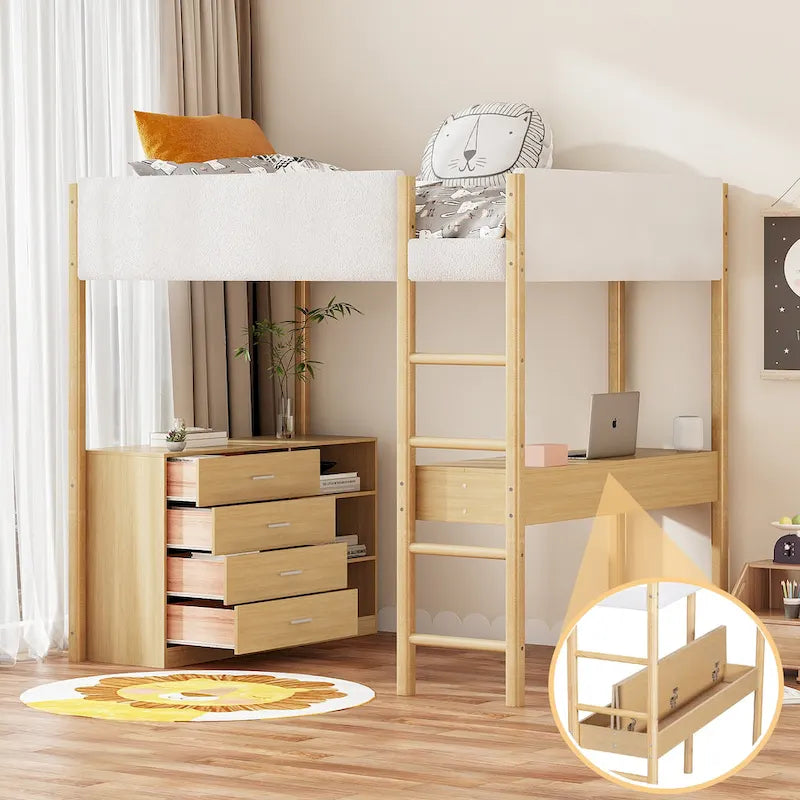 Full Size Teddy Fleece Loft Bed
