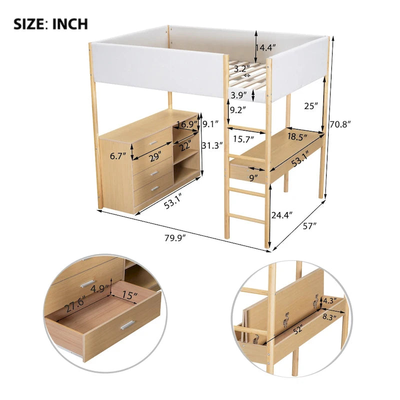 Full Size Teddy Fleece Loft Bed