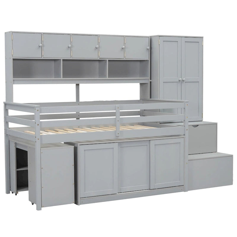 Twin Size Wooden Loft Bed