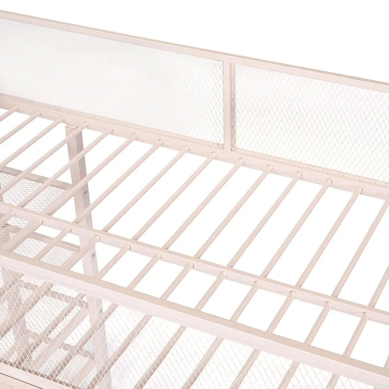 Pink Modern Style Twin Size Multi-functional Loft Bed with Storage